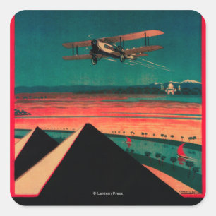 Pegatina Cuadrada Poster del vintage del aire de El Cairo - de
