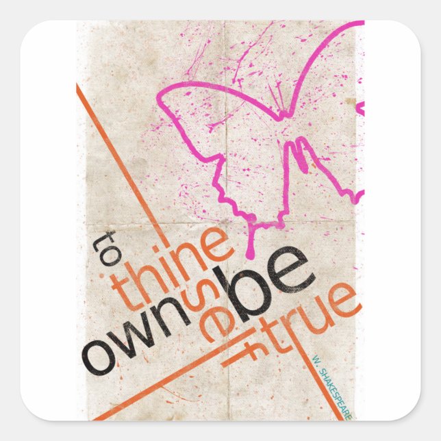 Pegatina Cuadrada Poster motivacional (Anverso)