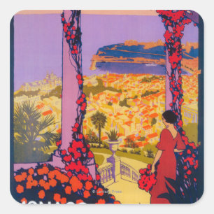 Pegatina Cuadrada Poster promocional del viaje