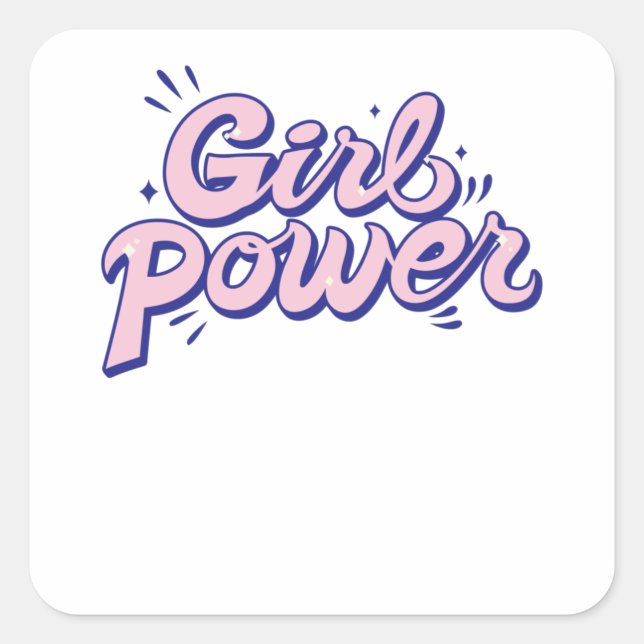 Pegatina Cuadrada Potencia chica (Anverso)