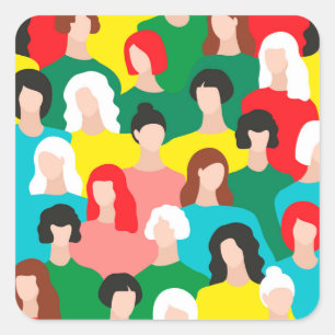 Pegatina Cuadrada potencia chica