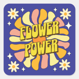 Pegatina Cuadrada Potencia de flor