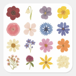 Pegatina Cuadrada Potencia de flor
