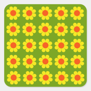 Pegatina Cuadrada Potencia de flor