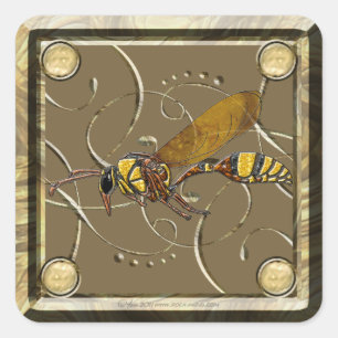 Pegatina Cuadrada Potter Wasp