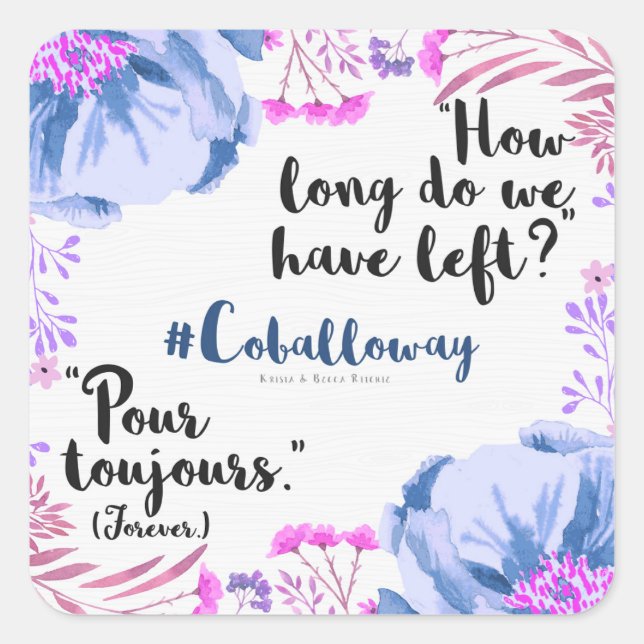 Pegatina Cuadrada Pour Toujours (Anverso)