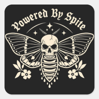 Pegatina Cuadrada "Powered By Spite" Sticker