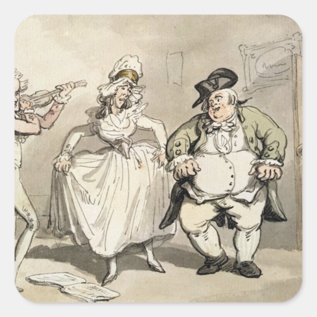 Pegatina Cuadrada Práctica privada previa a la bola, de 'Scene (Anverso)