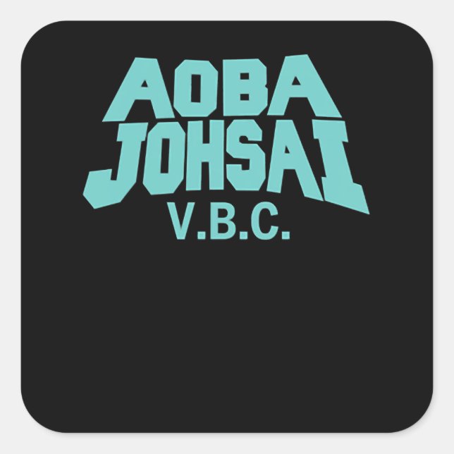 Pegatina Cuadrada Práctica verde azulada de voleibol Cosmos Anime Ma (Anverso)