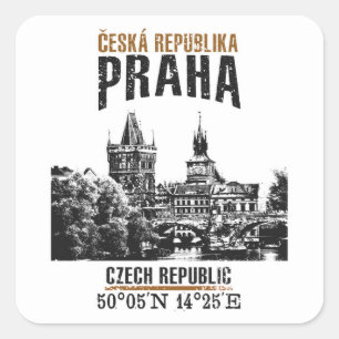 Pegatina Cuadrada Praga