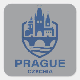 Pegatina Cuadrada Praga Chequia Europa