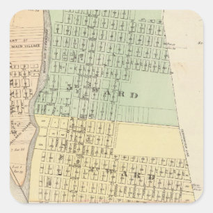 Pegatina Cuadrada Prairie du Chien, sede del condado de Crawford Co