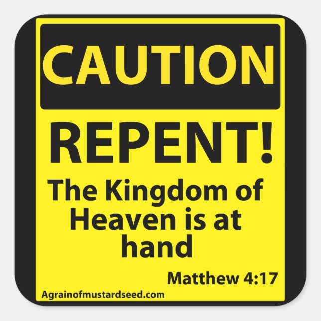 Pegatina Cuadrada Precaución (Anverso)