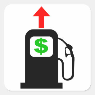 Pegatina Cuadrada Precios de la gasolina de levantamiento