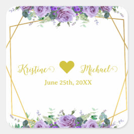 Pegatina Cuadrada Precioso viñedo de Lilac y Lavender