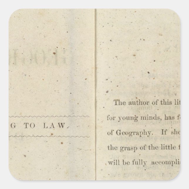 Pegatina Cuadrada Prefacio Lector geográfico para niños de Dixie (Anverso)