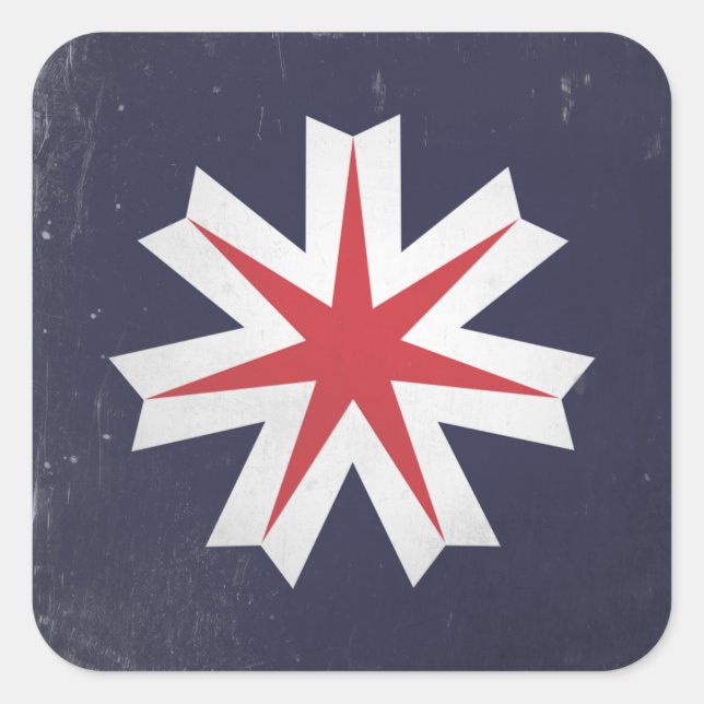 Pegatina Cuadrada Prefectura de Hokkaido (Anverso)