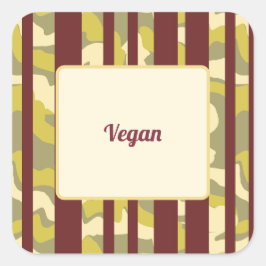 Pegatina Cuadrada Preferencia dietética vegana para comida de fiesta