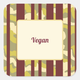 Pegatina Cuadrada Preferencia dietética vegana para comida de fiesta