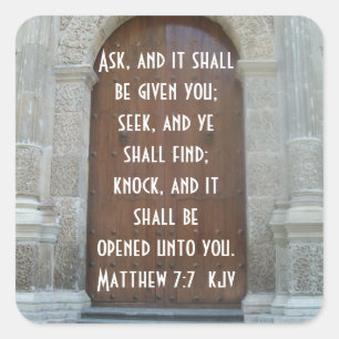 Pegatina Cuadrada Preguntar, buscar y llamar