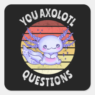 Pegatina Cuadrada Preguntas axolotl