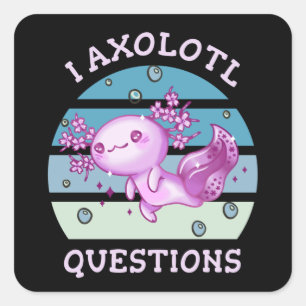 Pegatina Cuadrada Preguntas axolotl