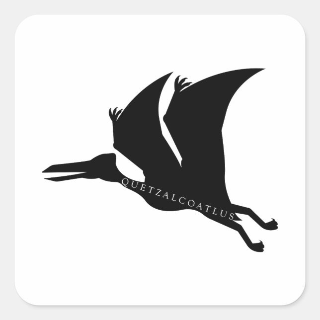 Pegatina Cuadrada Prehistórico de Quetzalcoatlus Pterosaur (Anverso)