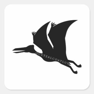Pegatina Cuadrada Prehistórico de Quetzalcoatlus Pterosaur