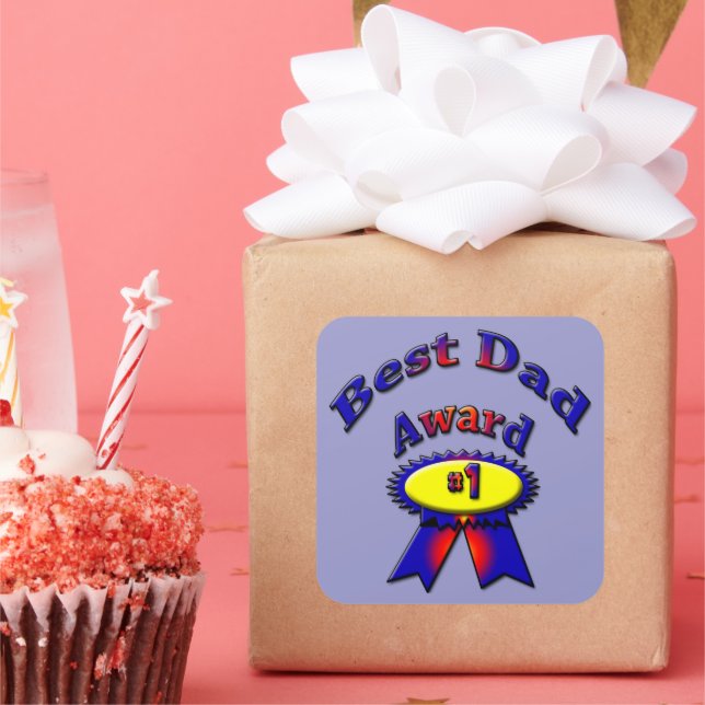 Pegatina Cuadrada Premio al mejor papá (Fiesta)