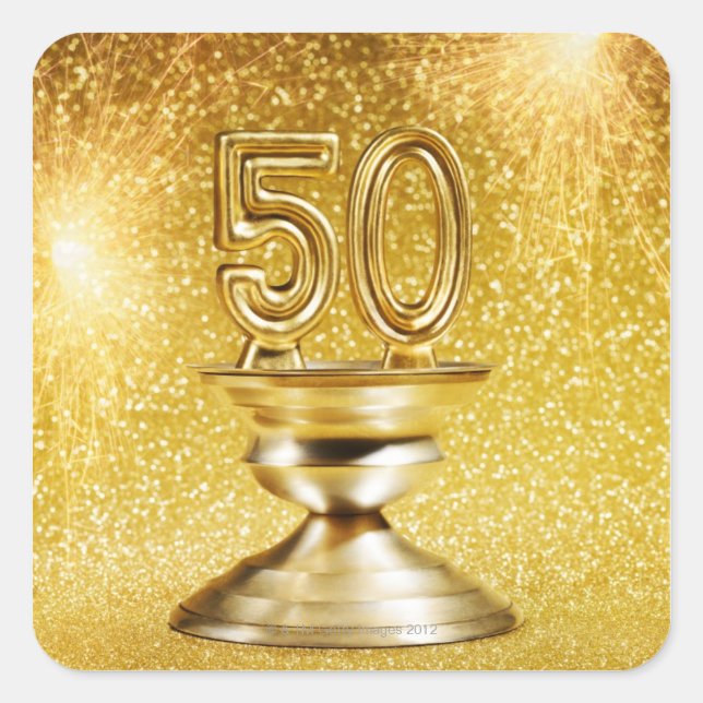 Pegatina Cuadrada Premios Gold (Anverso)