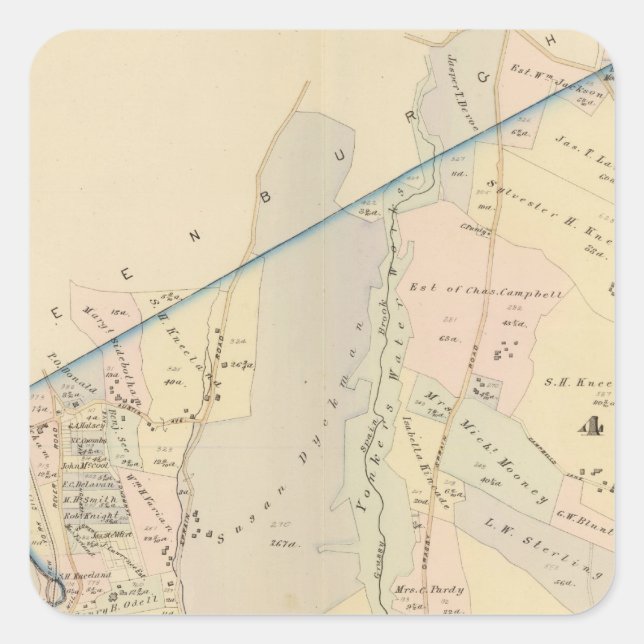 Pegatina Cuadrada Premios Yonkers 3-4, Nueva York (Anverso)