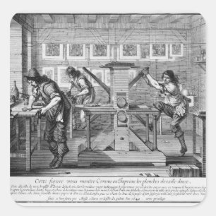 Pegatina Cuadrada Prensa francesa, 1642