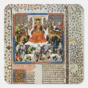 Pegatina Cuadrada Preparación para la caza