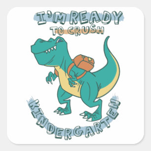Pegatina Cuadrada Preparado para aplastar el jardín de infantes