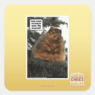 Pegatina Cuadrada Preparado para el invierno