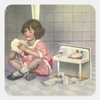 Pegatina Cuadrada Preparar platos