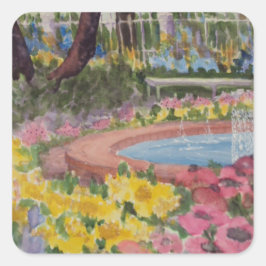 Pegatina Cuadrada Prescott Park Garden Poppies Portsmouth NH