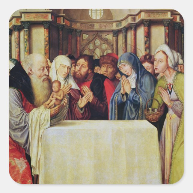 Pegatina Cuadrada Presentación de Cristo en el Templo (Anverso)