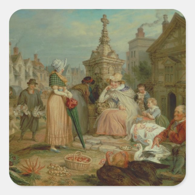 Pegatina Cuadrada Presentación de Feria (Anverso)