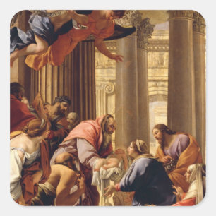 Pegatina Cuadrada Presentación en el Templo