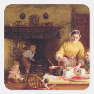 Pegatina Cuadrada Preservando la mermelada