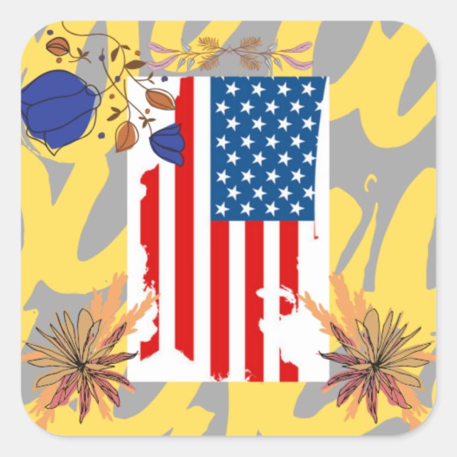 Pegatina Cuadrada President day of America (Anverso)