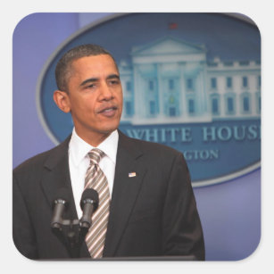 Pegatina Cuadrada Presidente Barack Obama hace una invitación
