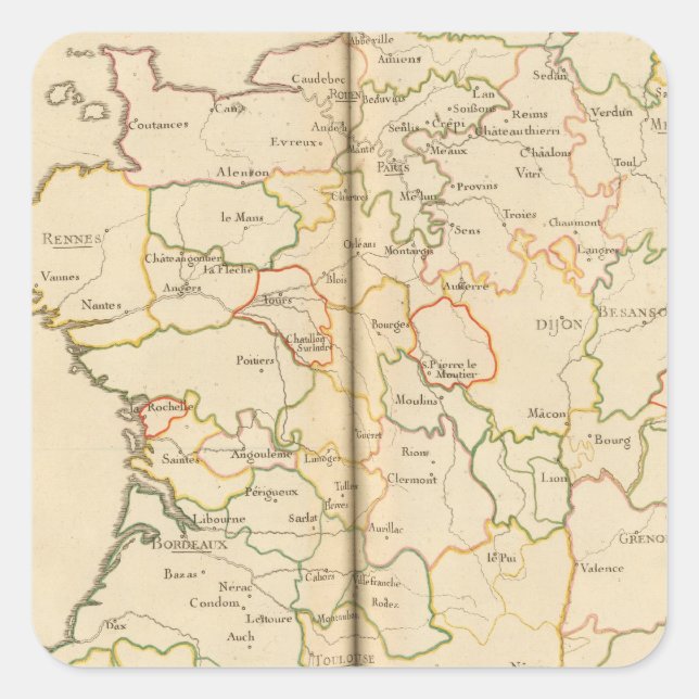 Pegatina Cuadrada Presidente de Francia (Anverso)