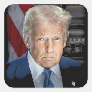 Pegatina Cuadrada Presidente Donald Trump 45 47 Patriota de Estados 