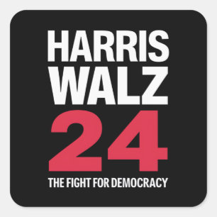 Pegatina Cuadrada Presidente Electo Kamala Harris y Tim Walz 2024