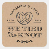 Pretzel Nos Amarramos Al Knot Gracias Boda Kraft