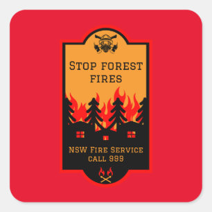 Pegatina Cuadrada Prevención de incendios forestales