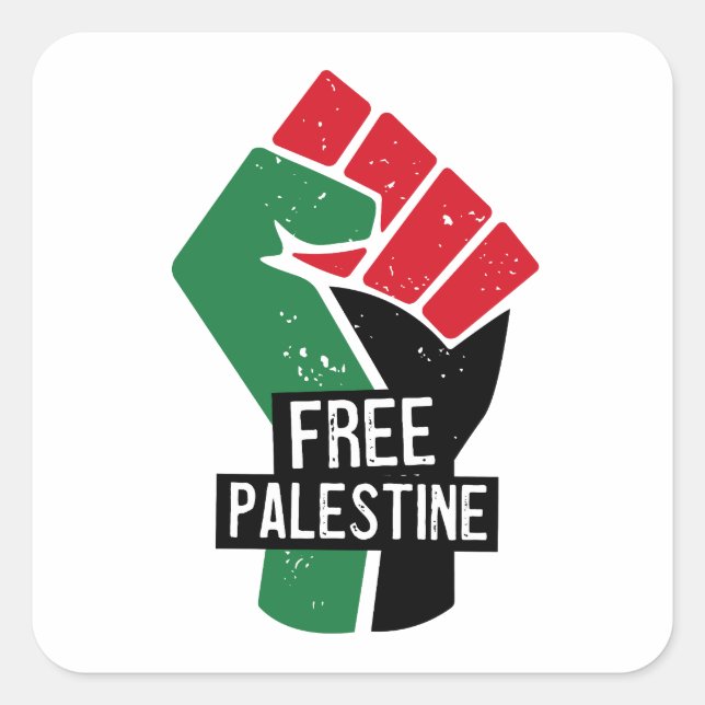 Pegatina Cuadrada Prima Palestina Libre (Anverso)