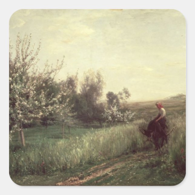 Pegatina Cuadrada Primavera, 1857 (Anverso)